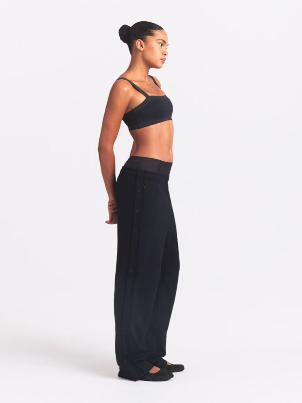 SKIMS X Nike Tricot Side Snap Pants Black XS NWT Wide Leg Athletic Lounge